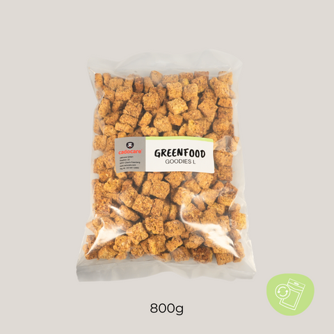 cadocare Hundesnacks - GreenFood Goodies L Veggie - Kartoffel, Kürbis, Karotten & Bananen