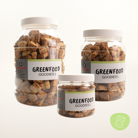 cadocare Hundesnacks - GreenFood Goodies L Veggie - Kartoffel, Kürbis, Karotten & Bananen