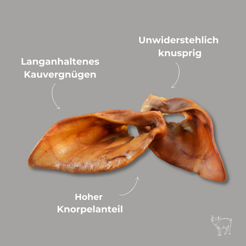 Premium Naturkauartikel - PURECHEW - Knusprige Schweineohren