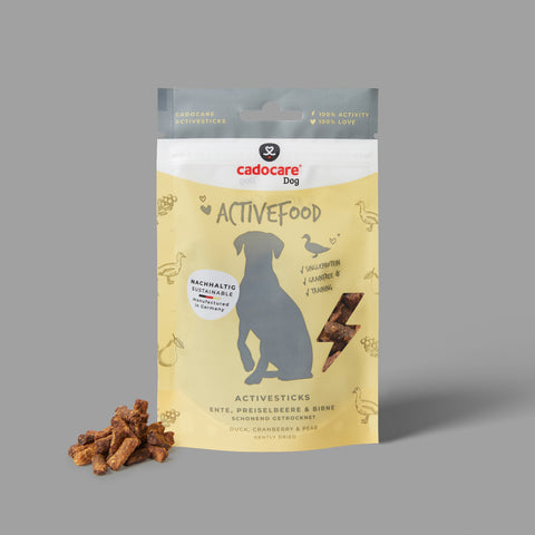 cadocare Hundesnacks - ActiveSticks - Ente, Preiselbeere & Birne