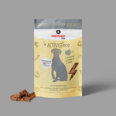 cadocare Hundesnacks - ActiveSticks - Pute, Kürbis, Karotte & Süsskartoffel