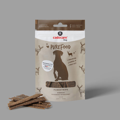 cadocare Dog Snacks - PureStrips - Venison