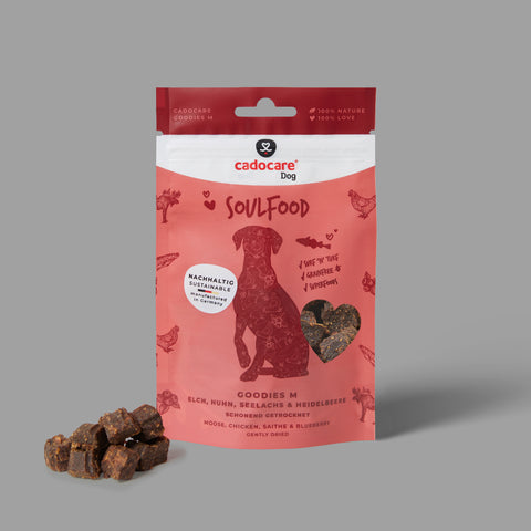 cadocare Hundesnacks - Goodies M - Elch, Huhn, Seelachs & Heidelbeere